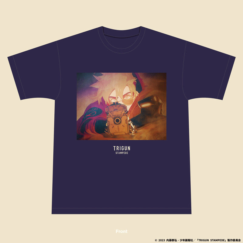 Kvi Baba x TRIGUN STAMPEDE "TOMBI" T-Shirts NAVY