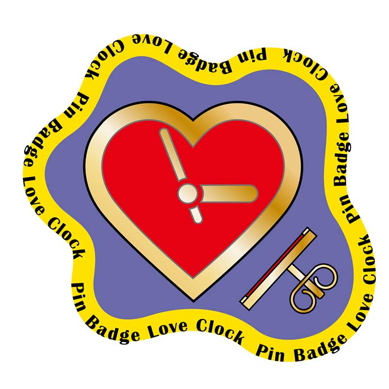 Pin Badge Love Clock