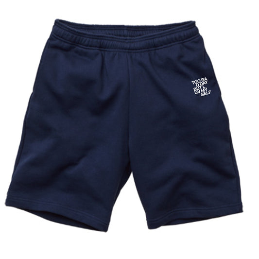 Too Bad Day But Luv Myself -Sweat Shorts-（Navy）