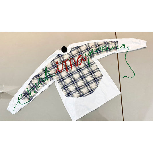 眉村ちあき×途中でやめる コラボ ロングTシャツ 白