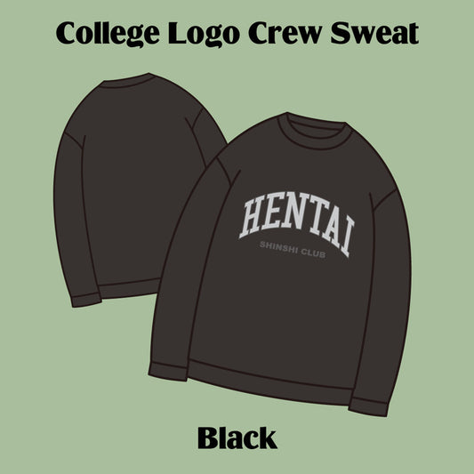 "College Logo"Crew Sweat BLACK