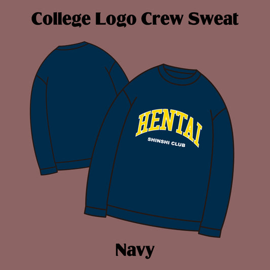 "College Logo"Crew Sweat NAVY