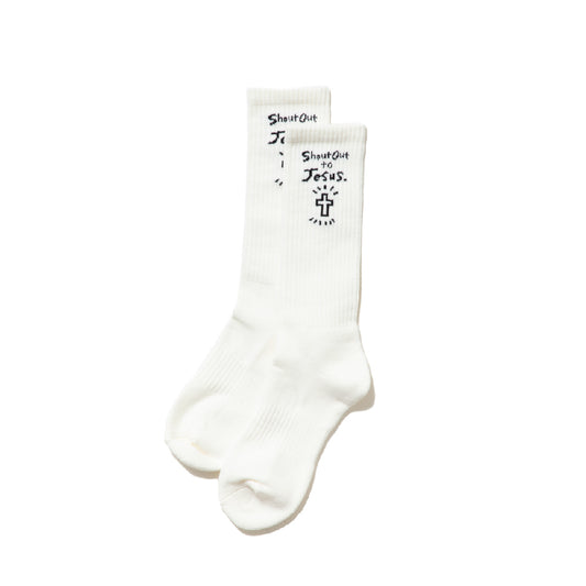 【9月15日(月・祝)まで】Script Logo Socks（White）