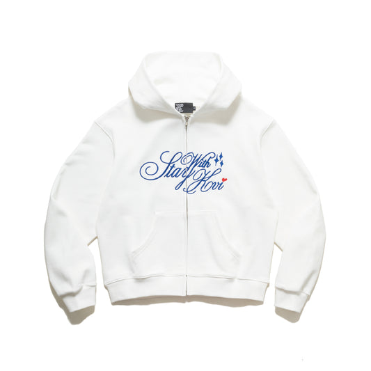 【5/10（日）まで】Stay With Kvi Zip Up Hoodie（White）