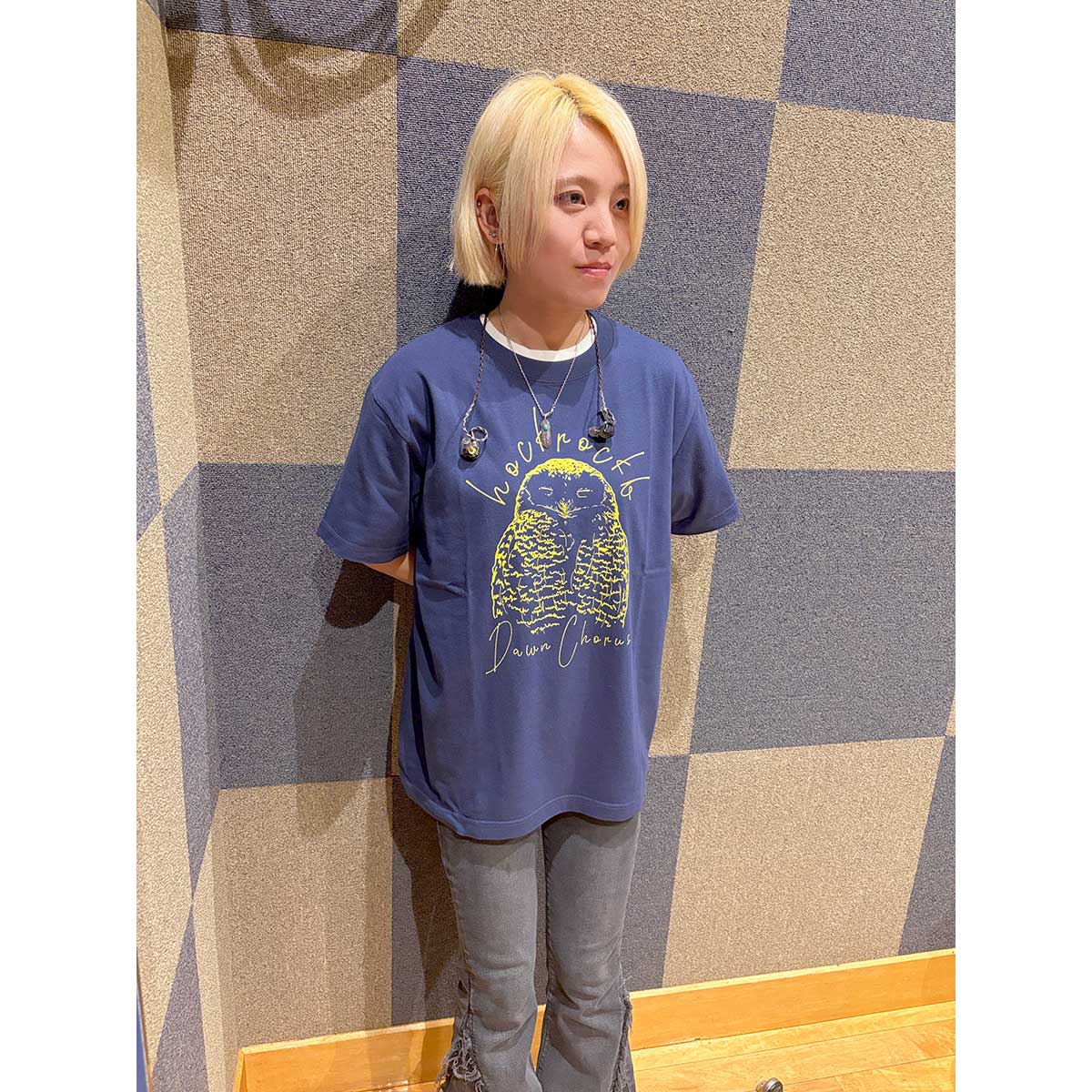 Dawn ChorusTシャツ “ねぼけフクロウ”（インディゴ）