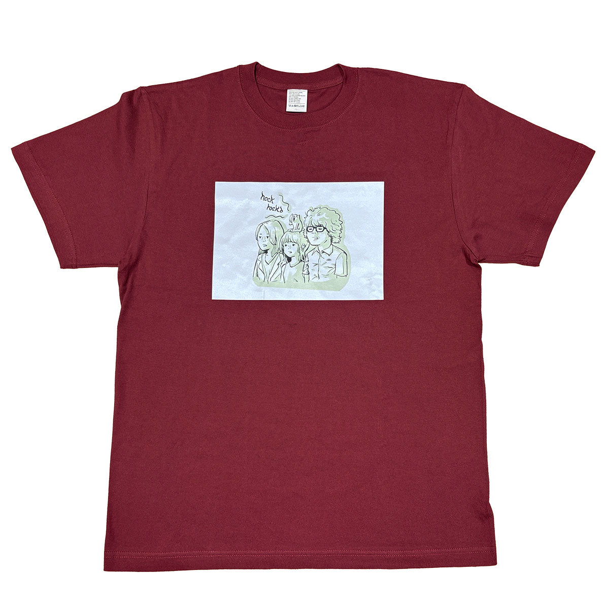 朝の迎え方Tシャツ “フテネコと一緒”（バーガンディ）